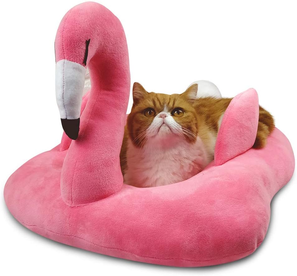 WarmShe Cuddle Cave Pet Bed Tent for Cats or Small Dogs, Washable Foldable Kitten House with Luxury Shag Faux Fur Mattress & Toy Ball