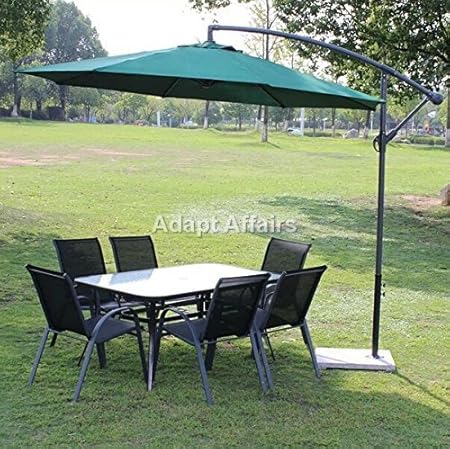 Invezo Impression Luxury Side Pole Patio Umbrella 9 Ft Diameter Green Color With Base