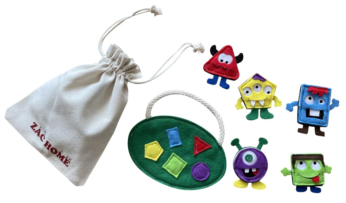 Square, Rectangle, Circle, Triangle, Pentagon 5 Shapes Finger Puppet – Fun and Educational Toy for Toddlers and Preschoolers