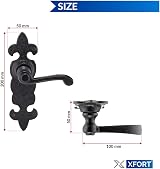 XFORT Black Antique Fleur De Lys Latch Internal Door Handle Set 4 Pack view 6