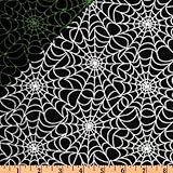 Timeless Treasures Spider Web Glow-in-the-Dark Black Fabric By The Yard