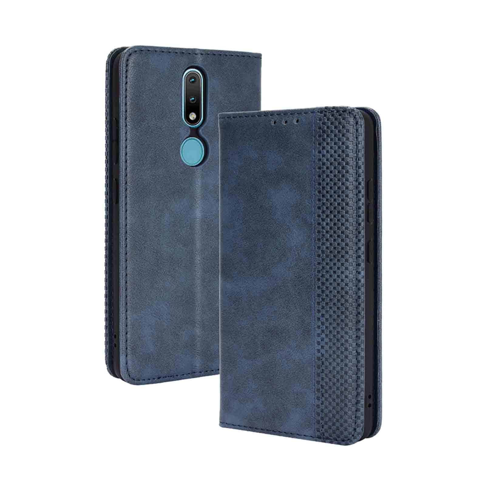 KERUN Case for Nokia 2.4 Filp Case, Magnetic Closure Full Protection Book Design Wallet Flip Cover for Nokia 2.4 with [Card Slots] and [Kickstand]. Blue