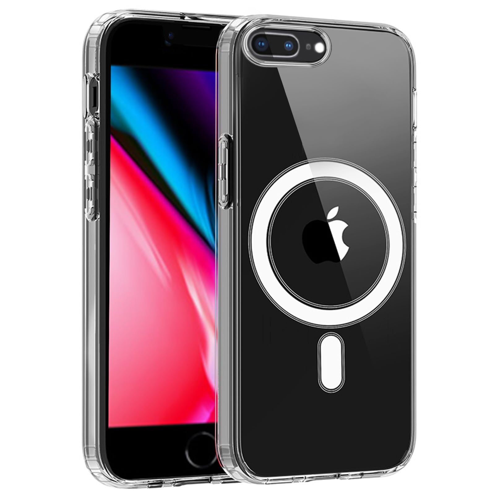 Magnetic Clear for iPhone Plus/8 Plus Case,[Compatible with Magsafe]  [Wireless Charging] Shockproof Protecti