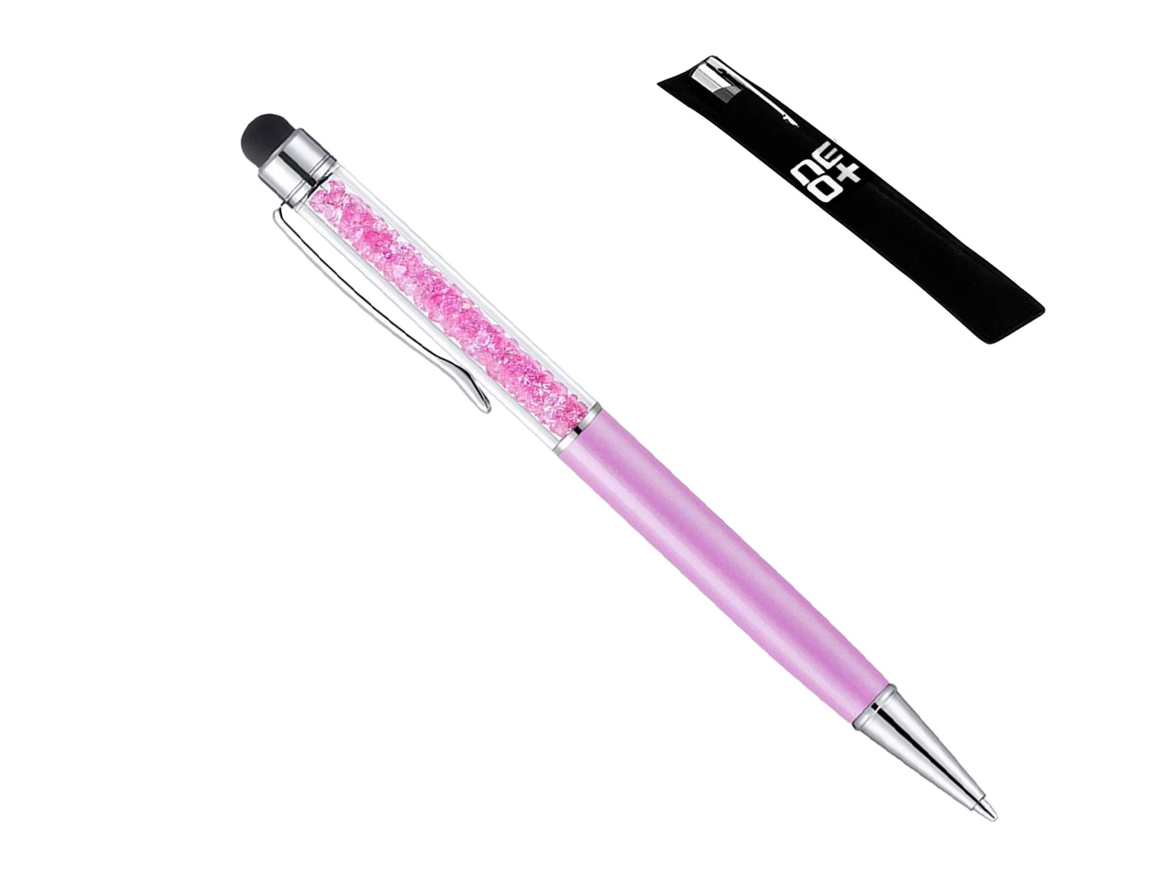 Quality 2-in-1 Capacitive Touchscreen Stylus and Ballpoint Pen with Crystals (Light Purple)