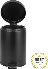 Home Treats 3L Small Bathroom Pedal Bin with Soft Close Lid Black view 2