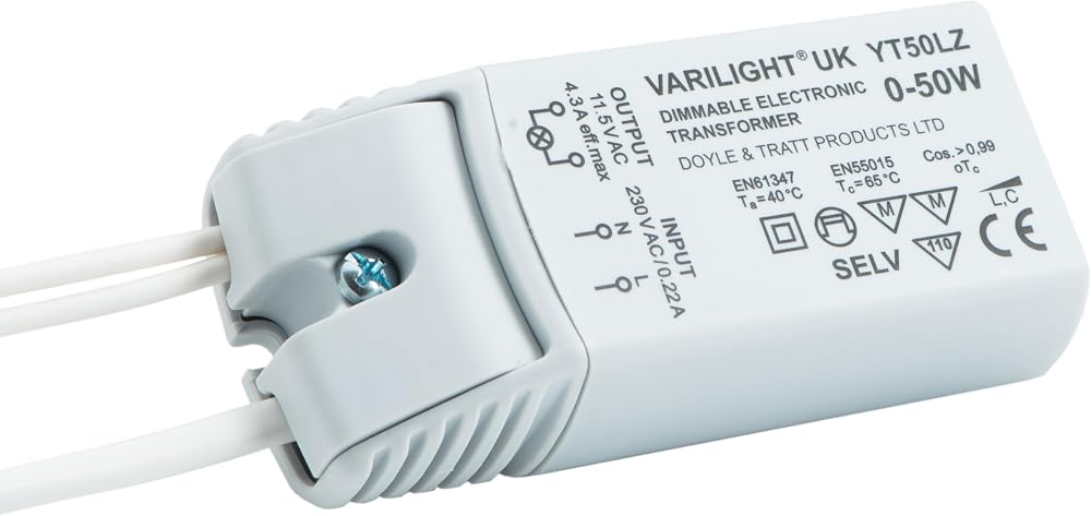 Varilight 0-50VA Dimmable Low Voltage Lighting Driver YT50LZ Trailing Leads