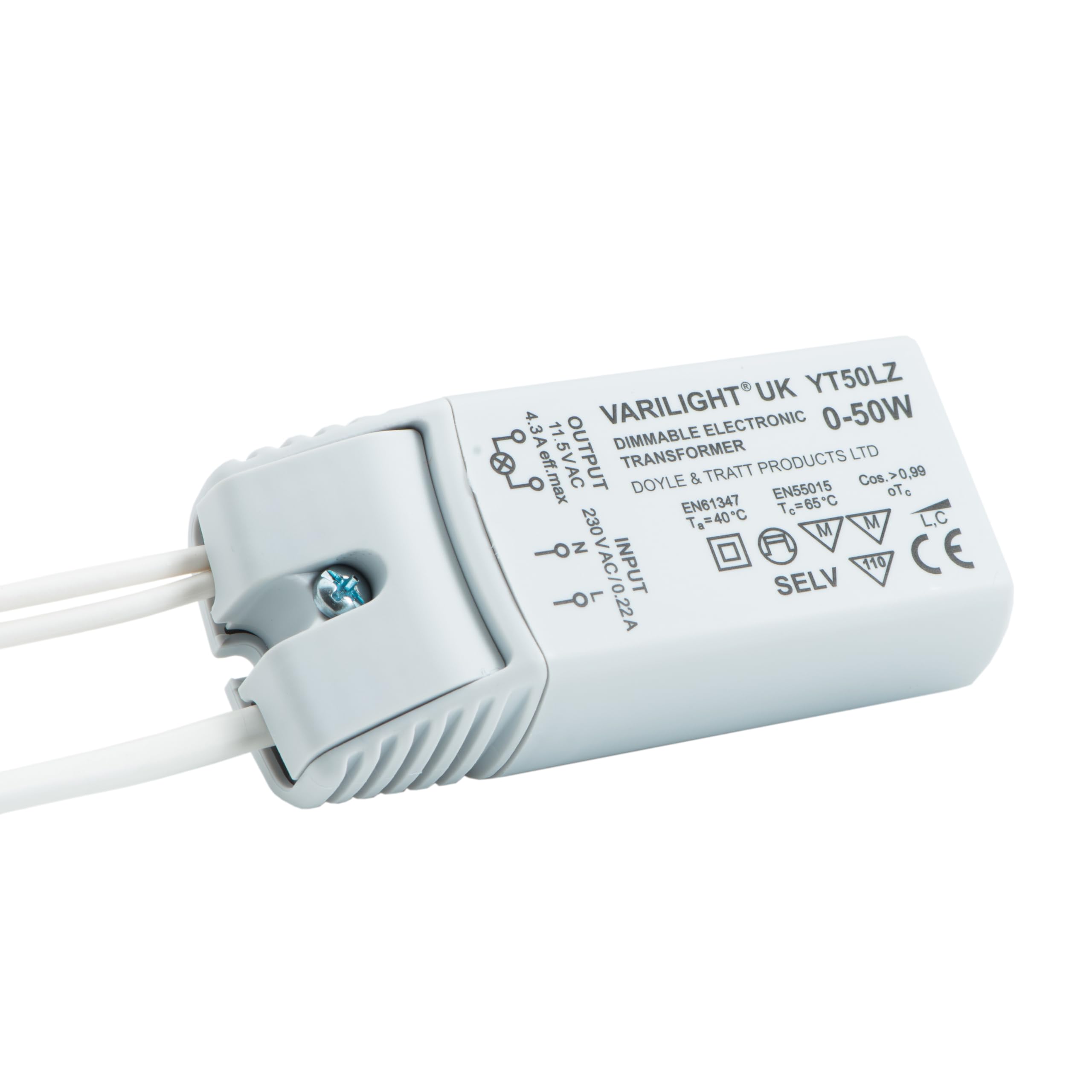 Varilight 0-50VA Dimmable Low Voltage Lighting Driver (with Trailing Leads) YT50LZ