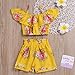 Toddler Baby Girl Floral Halter Ruffled Outfits Set Strap Crop Tops+Short Pants 2 PCS Clothes Set
