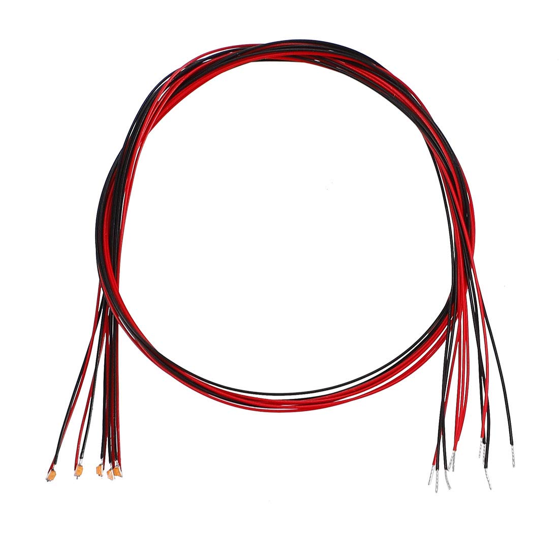 sourcing map 5pcs Prewired 0402 Warm White Surface Mounted Devices LED Light Emitting Diode - DC 2.8-3V Micro Soldered Mini LED Light