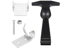 Linnkyfloa Elastic Rubber T Handle Draw Latches with Stainless Steel Brackets, 4.7 Inch Vibration Absorbing Hood Catch Fasten