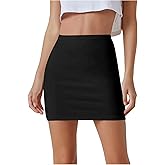 SOLY HUX Women's Elegant Mini Skirts Basic Mid Waisted Pencil Bodycon Skirts Office Outfit