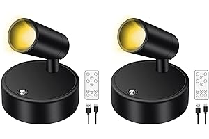 LASERTY Battery Operated Spot Lights Indoor: 20-120Hrs Battery Life Wireless Spotlight with Stepless Color Temperature & Stepless Dimming & Timer, LED Accent Lighting with Remote for Plant Picture Wall Floor