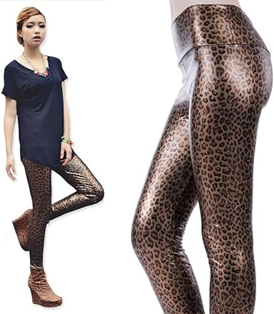 leopard leather pants