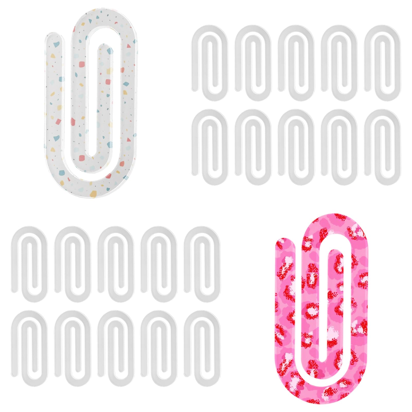 Photo 1 of ?30PCS Jumbo Sublimation Blanks Acrylic Paper Clips - 4x2in Large Bookmark, Office School Supplies, DIY Customizable Organizer for Home, Classroom, Teacher Gift?