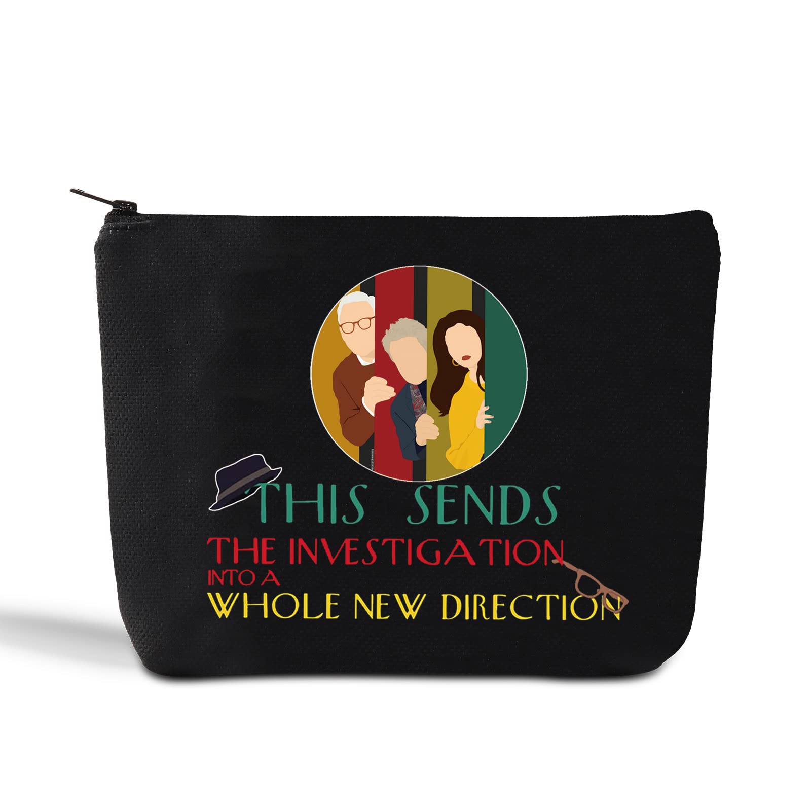 LEVLO Murder TV Show Cosmetic Bag True Crime Fans Gifts OMITB Characters Make Up Zipper Pouch Bag For Women Girls, THIS SENDS THE, Cosmetic Bag