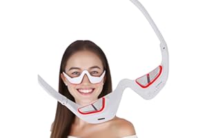 3D Wrap-around Under-Eye Red Light Glasses, Adjustable Microcurrent Eye Massager for Dark Circles, Puffiness & Wrinkles, Rech