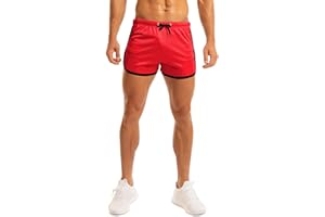 Ouber Men's Fitted Shorts Bodybuilding Workout Gym Running Tight Lifting Shorts
