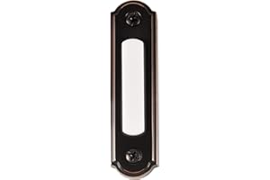 Newhouse Hardware LED Lighted Metal Door Chime Push Button (Oil-Rubbed Bronze) | Surface Mount Lighted Door Bell Button | Replacement Wired Doorbell Button for Most Door Bell Chimes