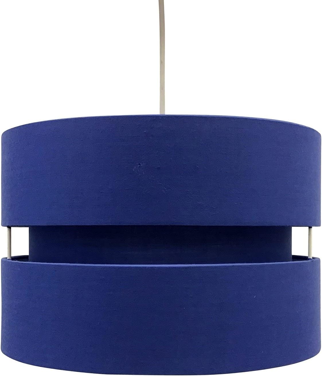 Blue Easy Fit Pendant Light Shade 2 Tier Design Fabric Drum Ceiling Light Shade