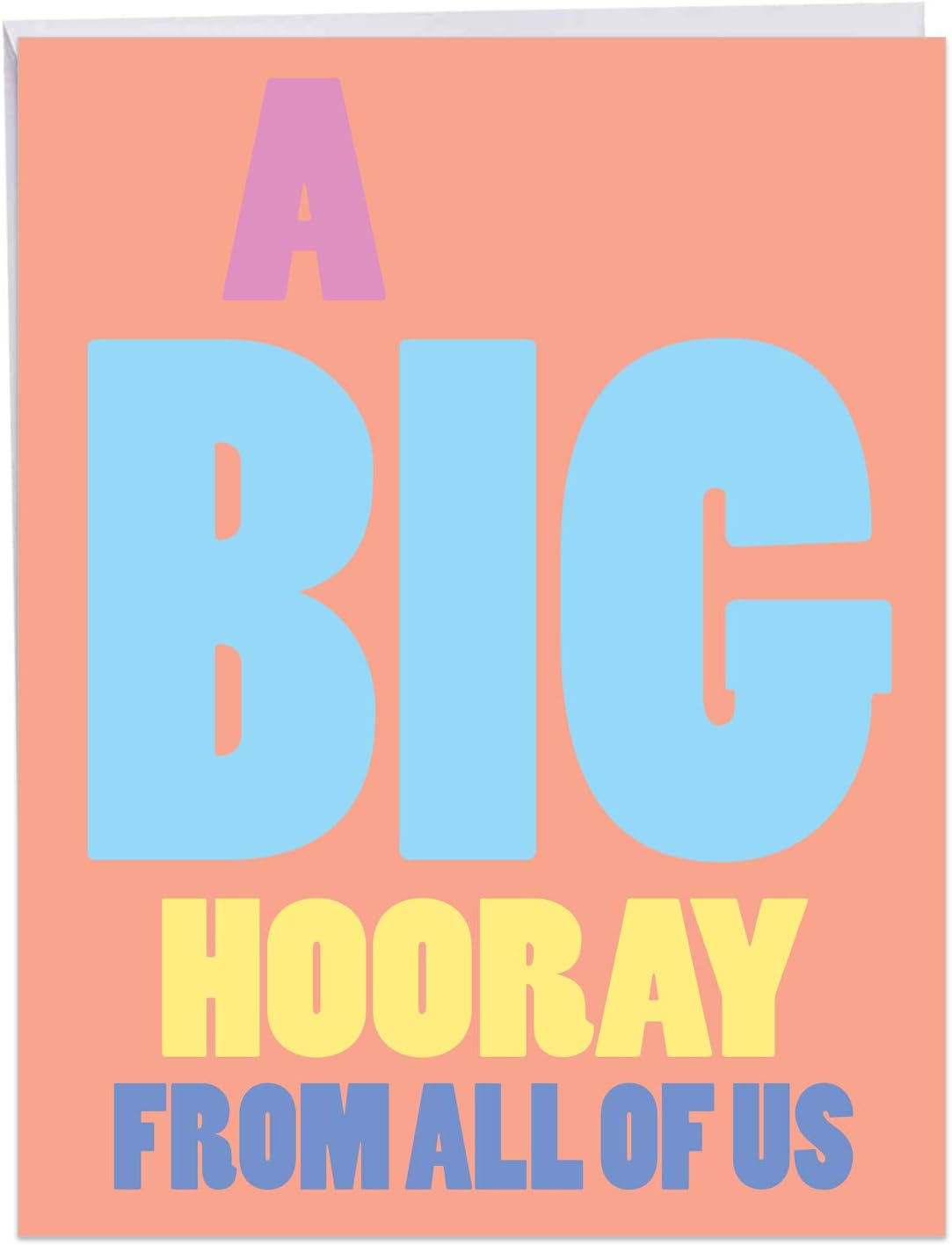 NobleWorks Oversize Congratulations Greeting Card From Us 8.5 x 11 Inch with Envelope (1 Pack) Oversize Jumbo Congats, Good Luck Big Hooray J9690CGG-US