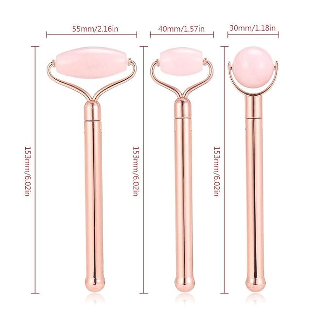 leegoal Rodillo de Jade para Cara, 3 en 1 Cuarzo Multifuncional ...