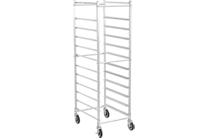 VALUE SERIES Focus Foodservice Commercial Kitchen Knockdown Silver 12-Tier Aluminum End Load NSF Bakery Sheet/Bun Pan Rack