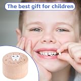 HOTUT Wooden Tooth Fairy Box 3D Carved Tooth Holder Beech Wood Gift view 6