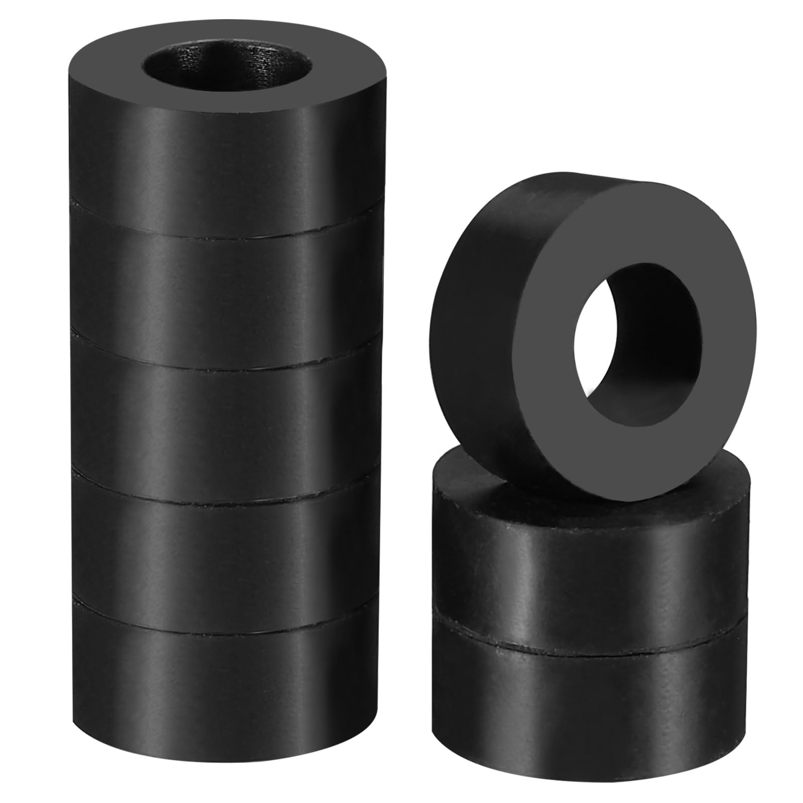 PATIKIL Multi Purpose Rubber Spacer, 16 Pcs 0.8"OD 0.4"ID 0.3"Thick Neoprene Round Anti-Vibration Isolation Pads Isolator Rubber Bushings Spacer Washer for HVAC Bolts Car Accessories