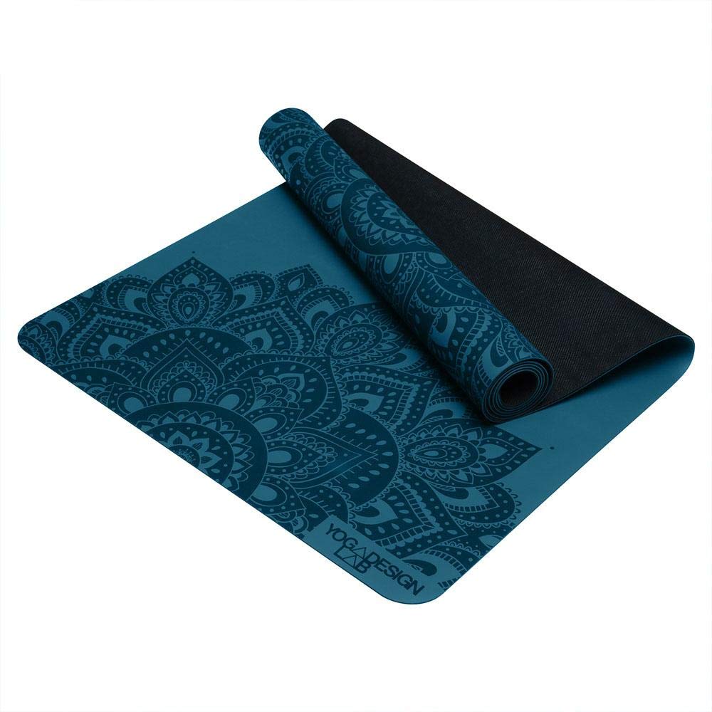 YOGA DESIGN LAB | The Infinity Mat | Luxurious Non-Slip Design Provides Unparalleled Grip to Support and Align You Beautifully | Eco-Friendly | w/Carrying Strap! (Mandala Teal, 3mm)