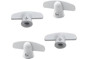 Follde 3/8" Spline Size T-Crank Window Handle Replacement for Pella Casement Window Crank (White * 4 Pcs)