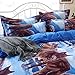 Heave Wolf Duvet Cover Set Queen Size Wolf Printed Bed Set with Sheet and 2 Pillow Covers Manly Bedding 4pcs