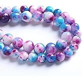 jiejinyu 8MM 46PCS Blue Rose Persian Jade Spacer Loose Beads for Jewelry Making DIY Bracelet Necklace