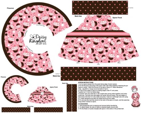 Daisy Kingdom Me and My Doll Classy 'n Chic Cupcake Allover Apron Kit, Pink