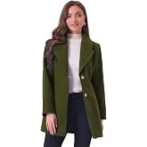 Allegra K Women's Elegant Overcoat Shawl Collar Single Breasted Winter Coat | Notch Lapel, Long Length Outerwear, Long Sleeve, Elegant Coat, Pockets, Work Office, Business Casual