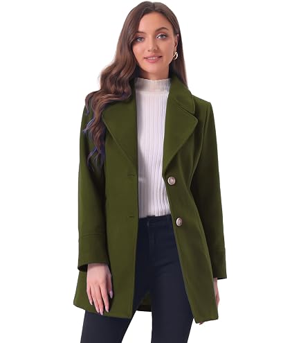 Amazon.com: chouyatou Women's Elegant Lapel Collar Double Breasted