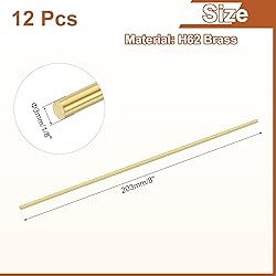 uxcell 12 Pcs 1/8"(3mm) Dia Brass Solid Round