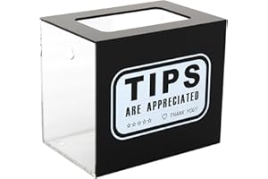 XOHYW Acrylic Tip Collection Jar, Donation Collection Comment Suggestion Ballot Box, Wall Mountable Money Storage Container for Coffee Shop Restaurants Bartenders Musician