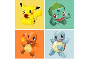 bleihum 4 Pack Paint by Number for Kids Ages 4-8,Cartoon Paint by Numbers Kits for Kids,DIY Cartoon Oil Painting Gifts Suitable for Children(Unframed,8x8inch)