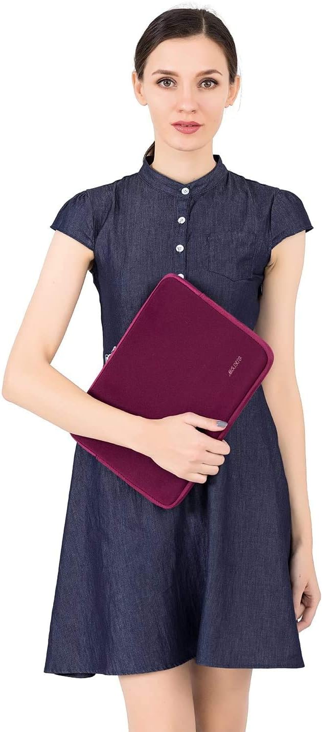 MOSISO Laptop Sleeve Compatible with 13-13.3 inch MacBook Pro, MacBook Air, Notebook Computer, Water Repellent Neoprene Bag with Small Case, Wine Red: Computers & Accessories