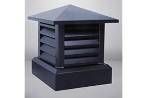 RAUMPA Chimney Cap,14" x 14" Villa Cowl Fireplace Chimney Caps, Aluminum Alloy Square Tapered Top Louvre Roof Vent Rain Windproof Cover for Outside