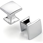 ASKANO Small Square Polished Chrome Cabinet Knobs 1 Inch 10 Pack K2203 | Solid, Easy Install, Comfortable Grip, Single Hole Cabinet Pulls, Kitchen Handles for Drawer Dresser Bathroom Vanity Cupboard