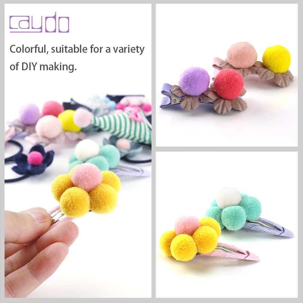 Caydo [400 pcs] - 300 Pieces 1 Inch Assorted Pompoms with 100pieces Wiggle Eyes Multicolor Arts and Crafts Pom Poms Balls for Kids DIY Art Creative Crafts Decorations