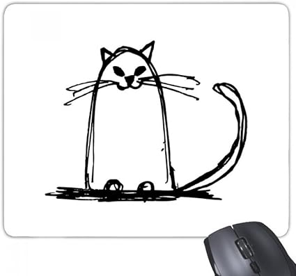 Amazon 巻き毛の猫スマイルラインに座って 長方形のノンスリップゴムパッドのゲームマウスパッドプレゼント Beatchong マウスパッド 通販