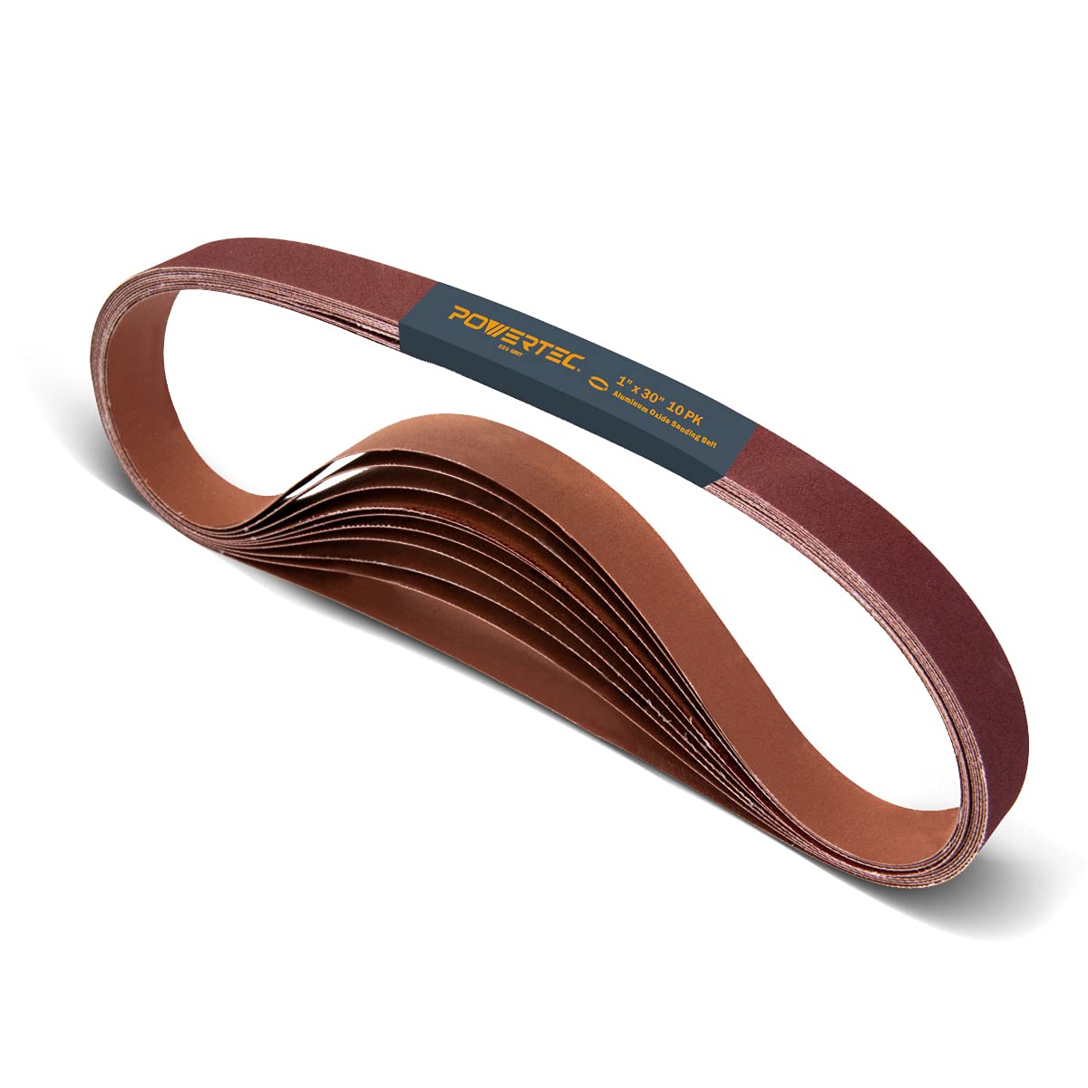 POWERTEC 25 x 762 mm Sanding Belts | 1” x 30” 320 Grit Aluminum Oxide Sanding Belt | Premium Sandpaper – 10 Pack — image 1