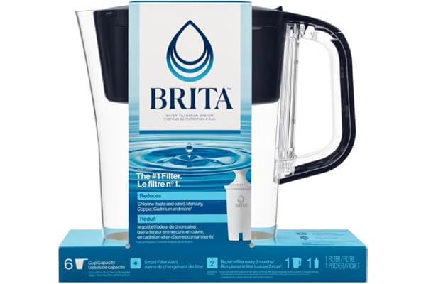 Brita 6 Cup Filter Pitcher with Smart Light Indicator, Reduces Chlorine taste and odour from Tap Water, Filters 151 Litres, D