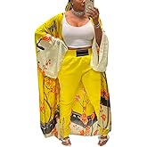 Kimono Cardigan for Women Long Boho Satin Kimono Robes Plus Size Open Front Beach Swimsuit Cover Ups Lightweight Duster