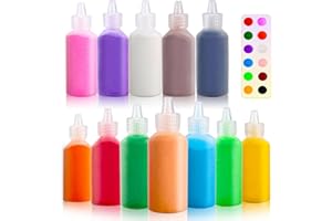 Fottaqqan 12 Pcs Art Sand,Colored Sand Kit,DIY Arts & Crafts Sand for Kids,Fine Sand for Wedding Decor,Painting,Children