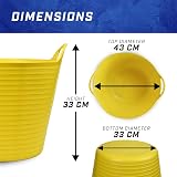 Faithfull Flex Tub 42L Yellow Multi-Purpose Garden Building Farming Bucket view 2