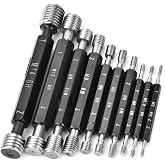 Walfront Metric Thread Plug Gage Set, 6H Double-End, M2-M14 | Hardened steel, internal thread inspection, pitch diameter check, machinery and PCB use, carrying case