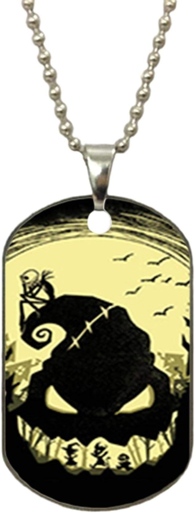 Fashion Dog Tag Necklace Stainless Steel ID Tags Pendant Necklace with 24" inches Bead Chain Charm